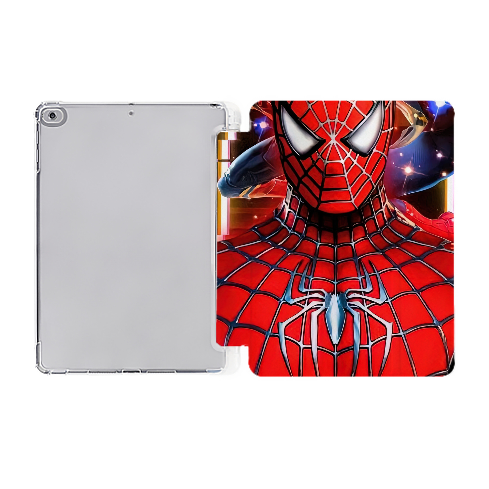 （画像用） Spider Man スパイダーマン IPad ケース ペン収納付き 三つ折りスタンド PUレザー×シリコン 対応機種9.5/10.5/10.9インチ